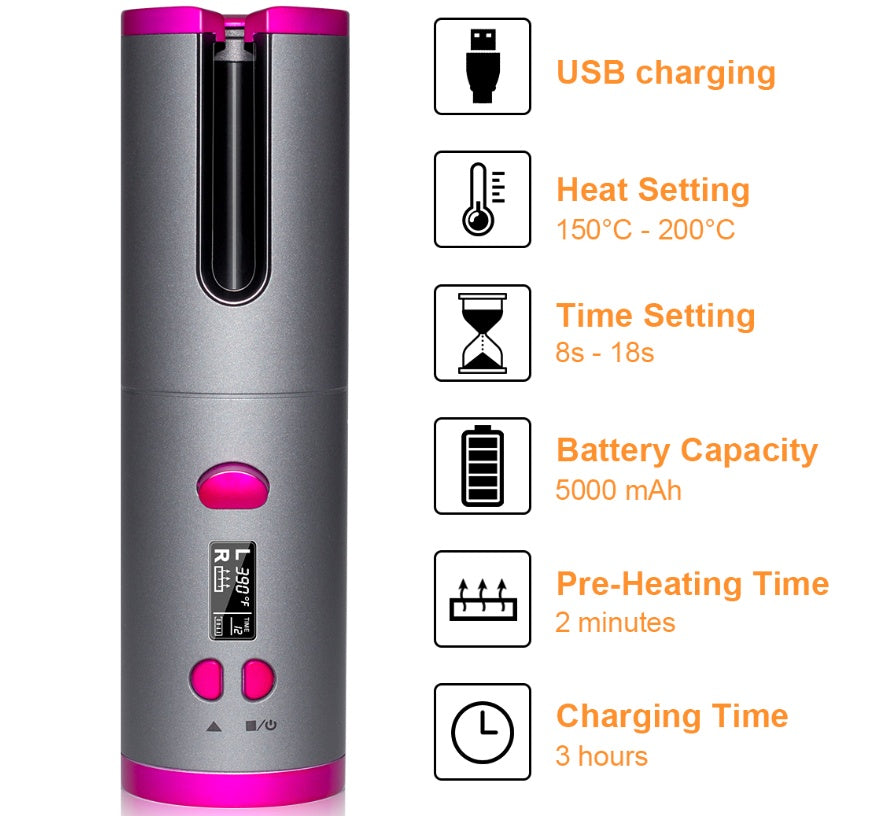 Wireless Automatic Hair Curler